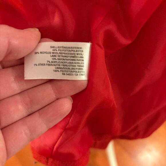 Old Navy Womens Wool Bold Red Pea Coat Size S - Picture 7 of 7